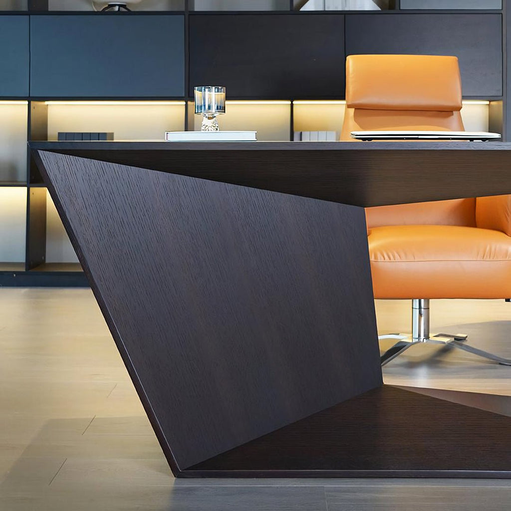 Kofi Modern Office Desk For Home, Black Wood - Miola