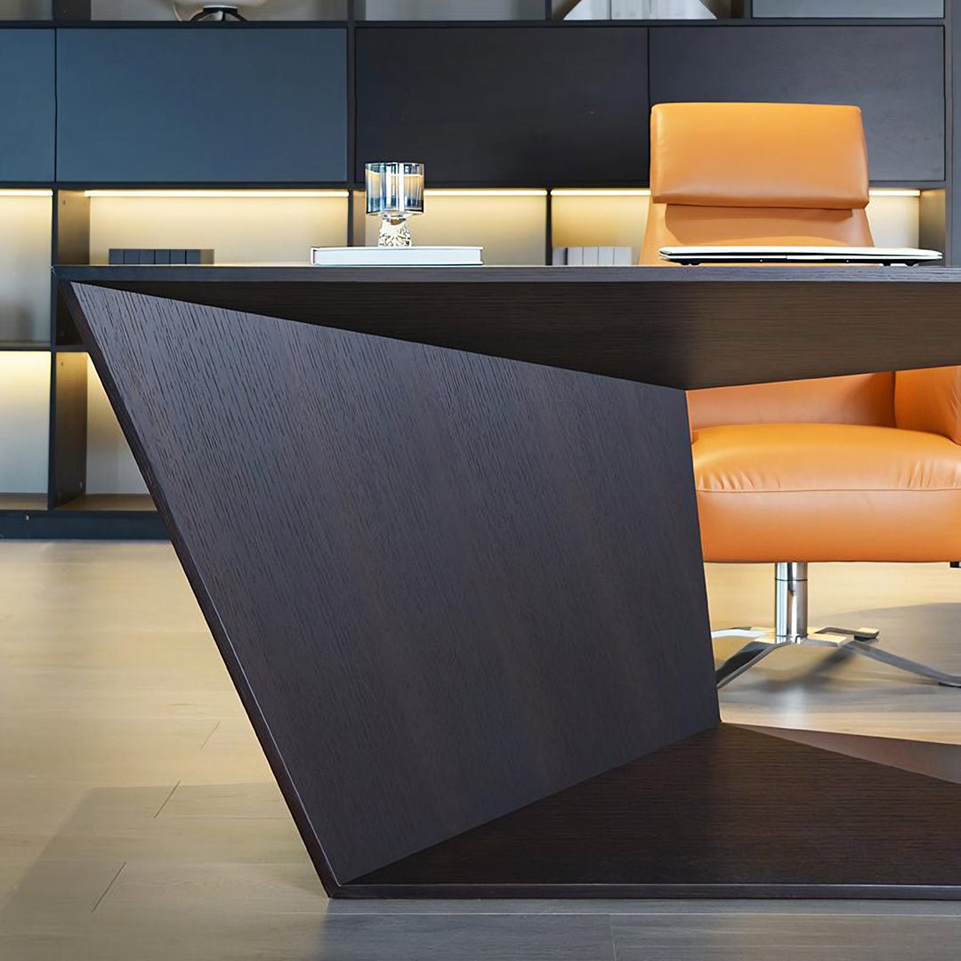 Kofi Modern Office Desk For Home, Black Wood - Miola