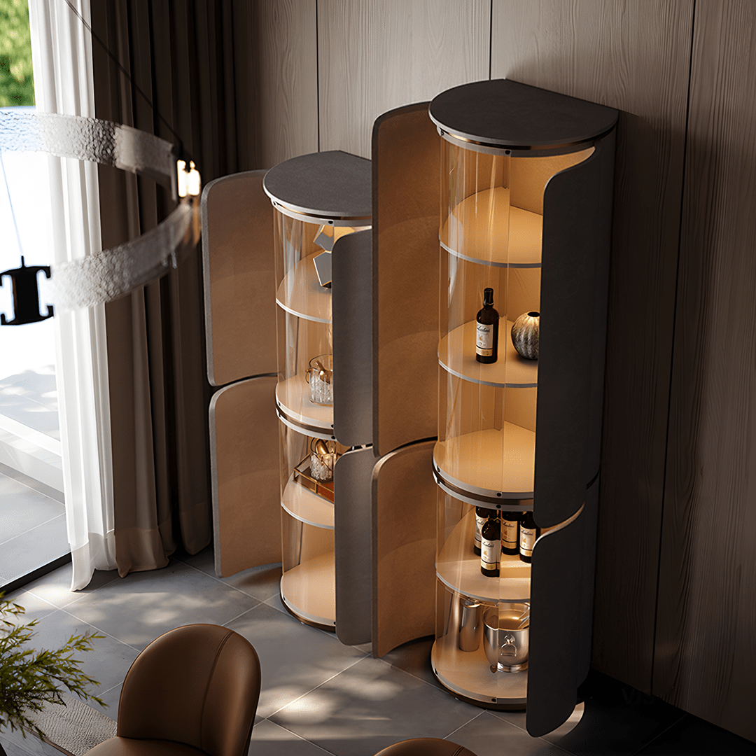 Triton Wine Rack And Wine Cabinet, Leather - Miola