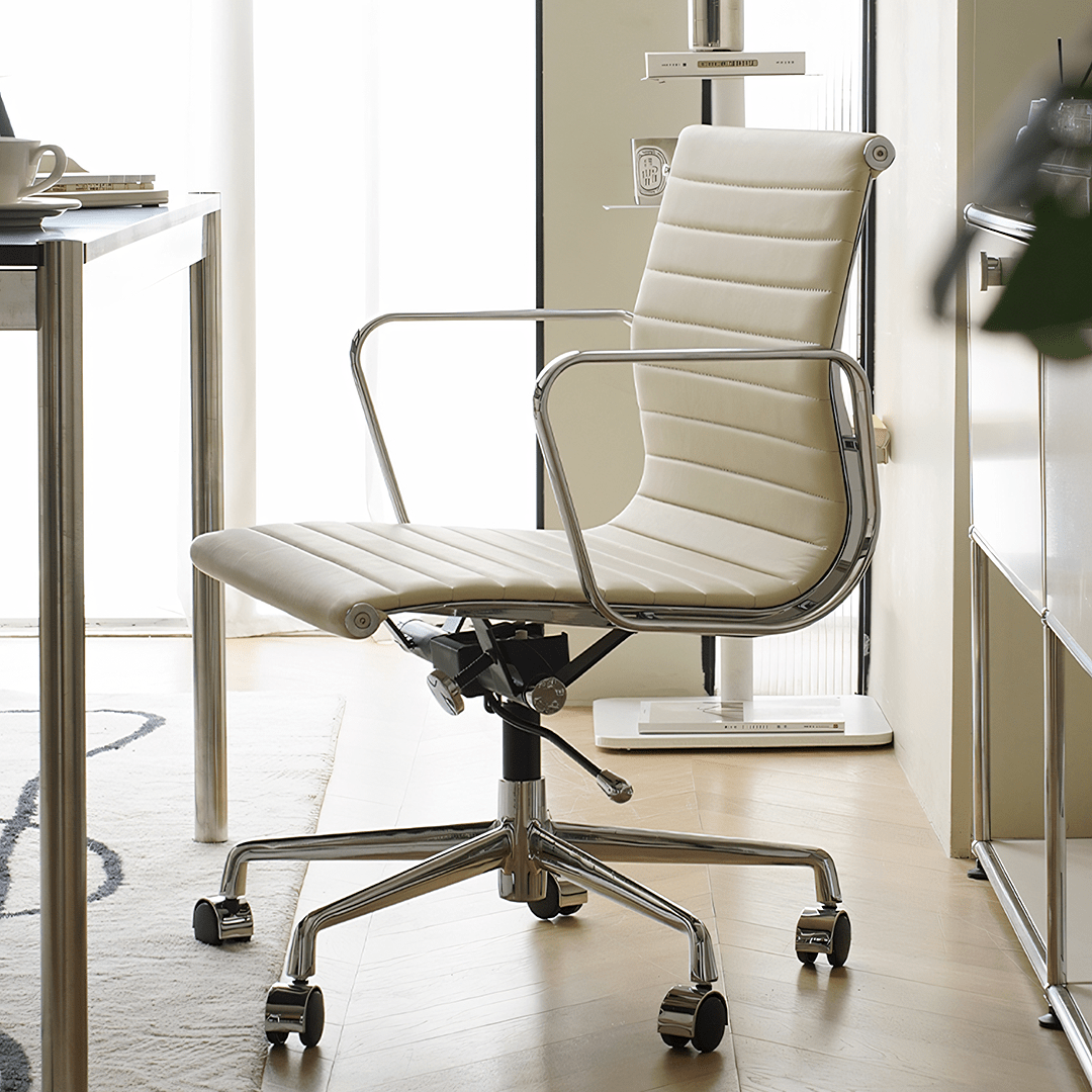 Rangi Leather Office Chair, Hight Back, Black - Miola