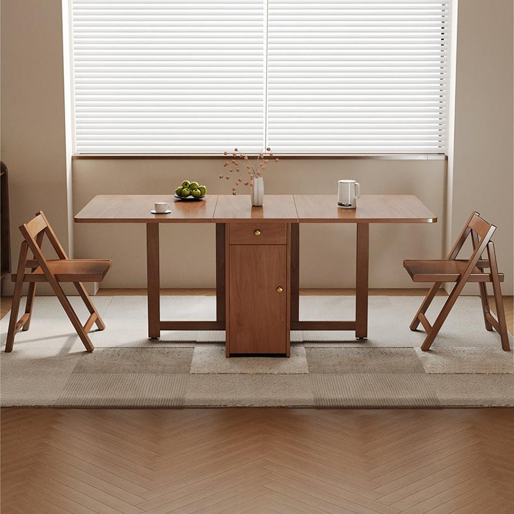 Salgado Folding Dining Table With Storage, Solid Wood - Miola