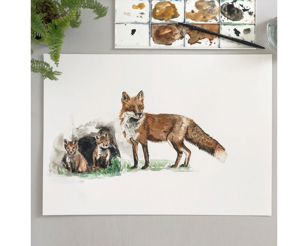 Forest Animals Watercolour Name Print