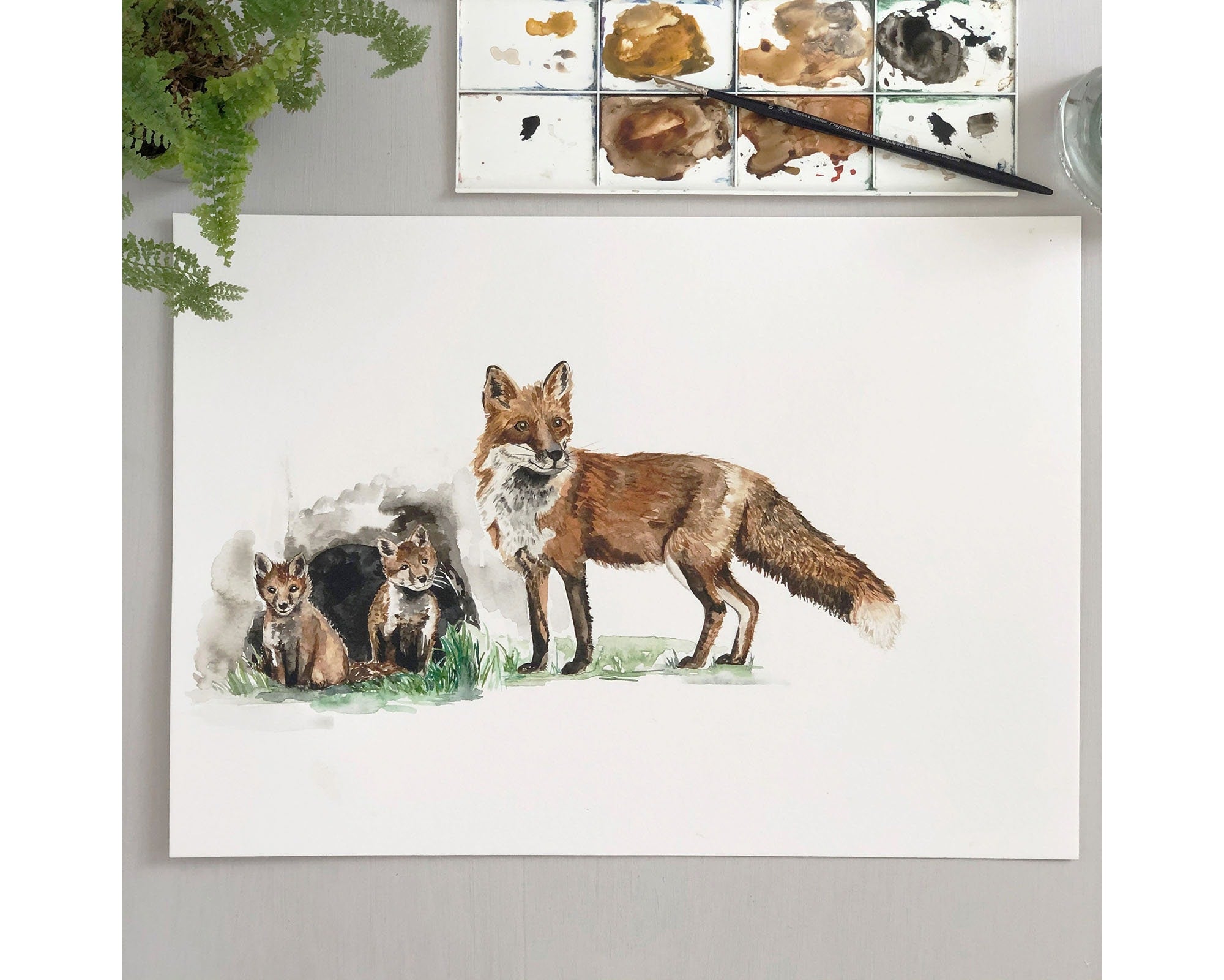 Forest Animals Watercolour Name Print