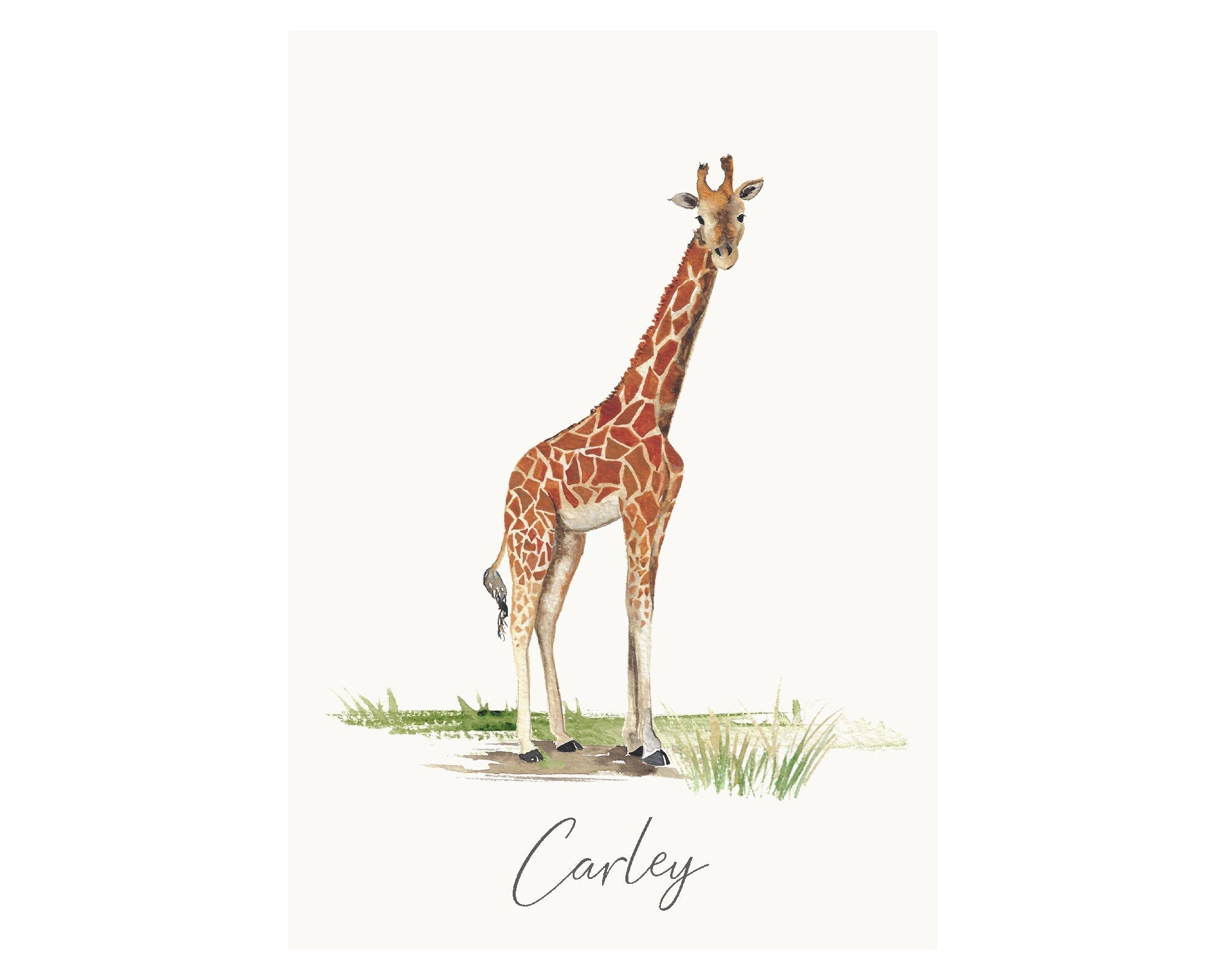 Personalised Watercolour Giraffe Print