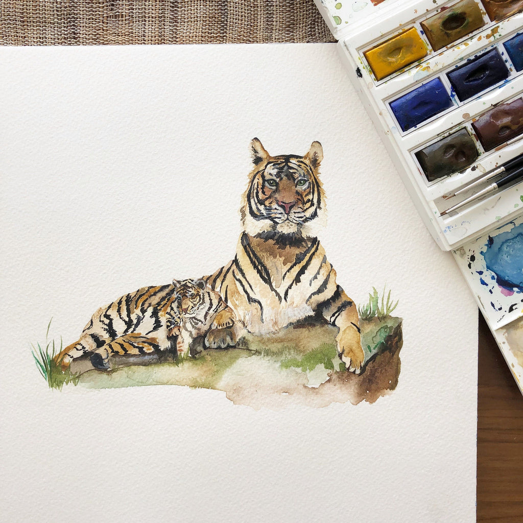 Tiger Watercolour Art Print