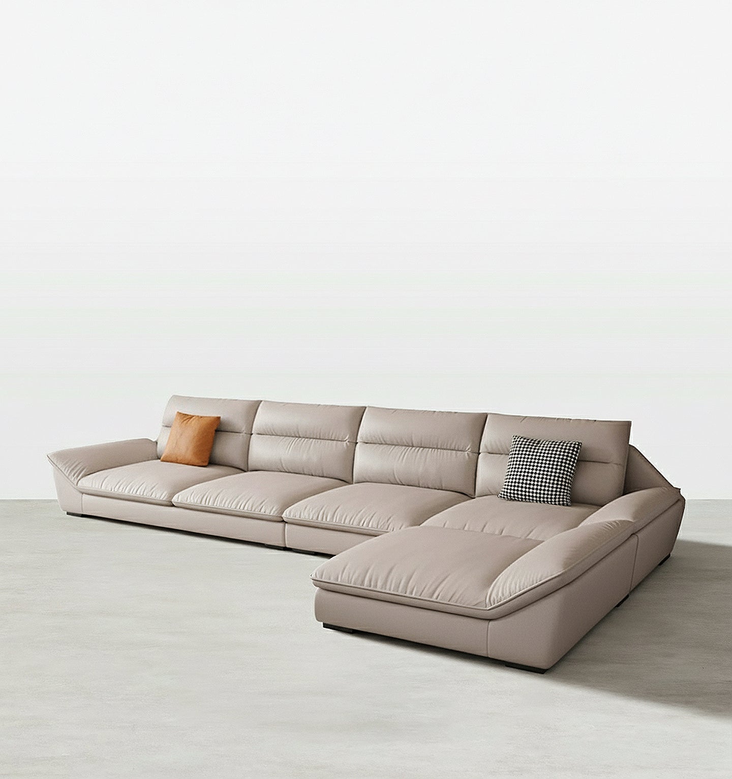 Quinn Four Seater Sofa, Leathaire - Miola