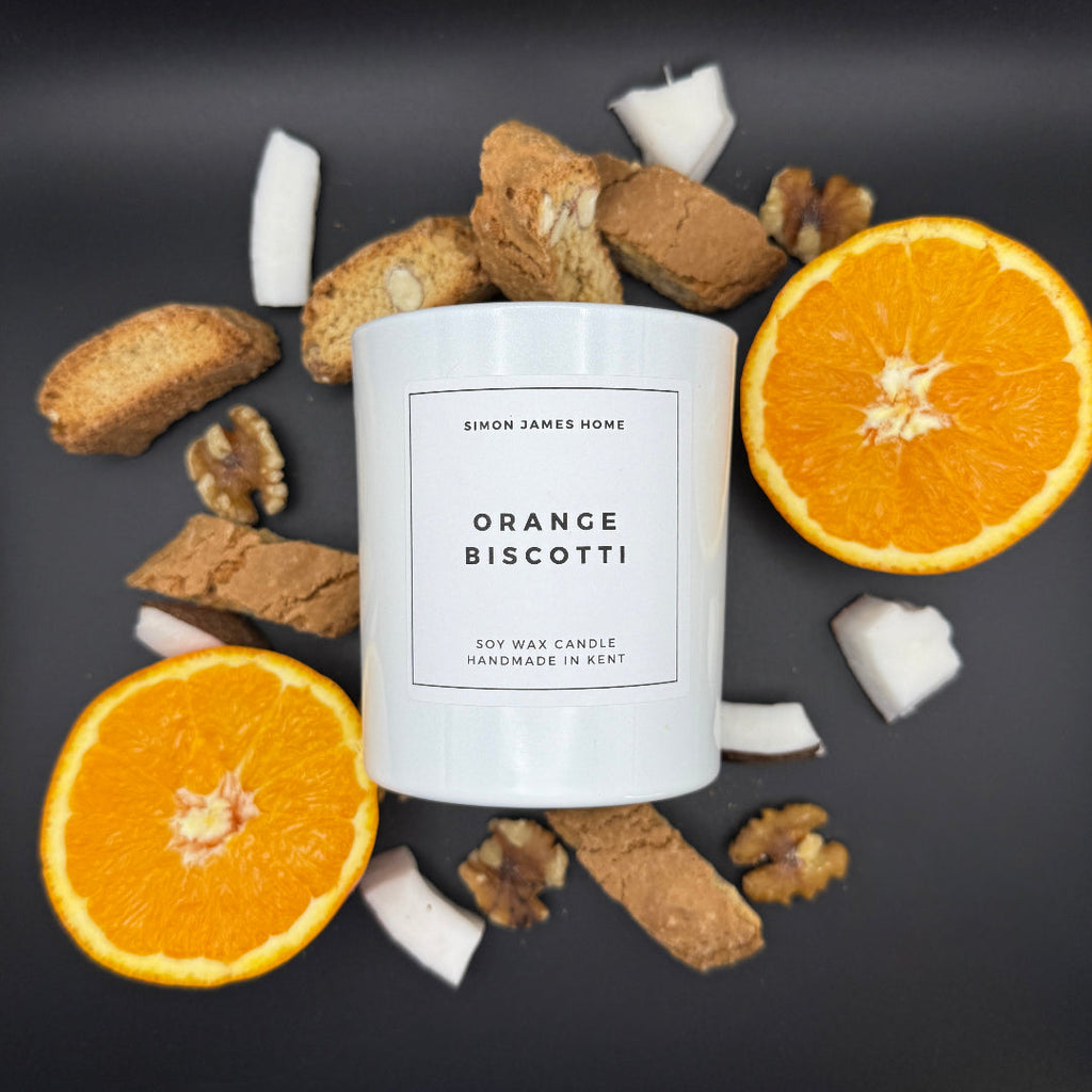 Orange Biscotti Candle - Handmade Soy Wax - Miola