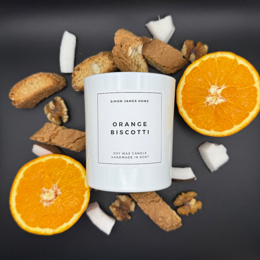 Orange Biscotti Candle - Handmade Soy Wax - Miola