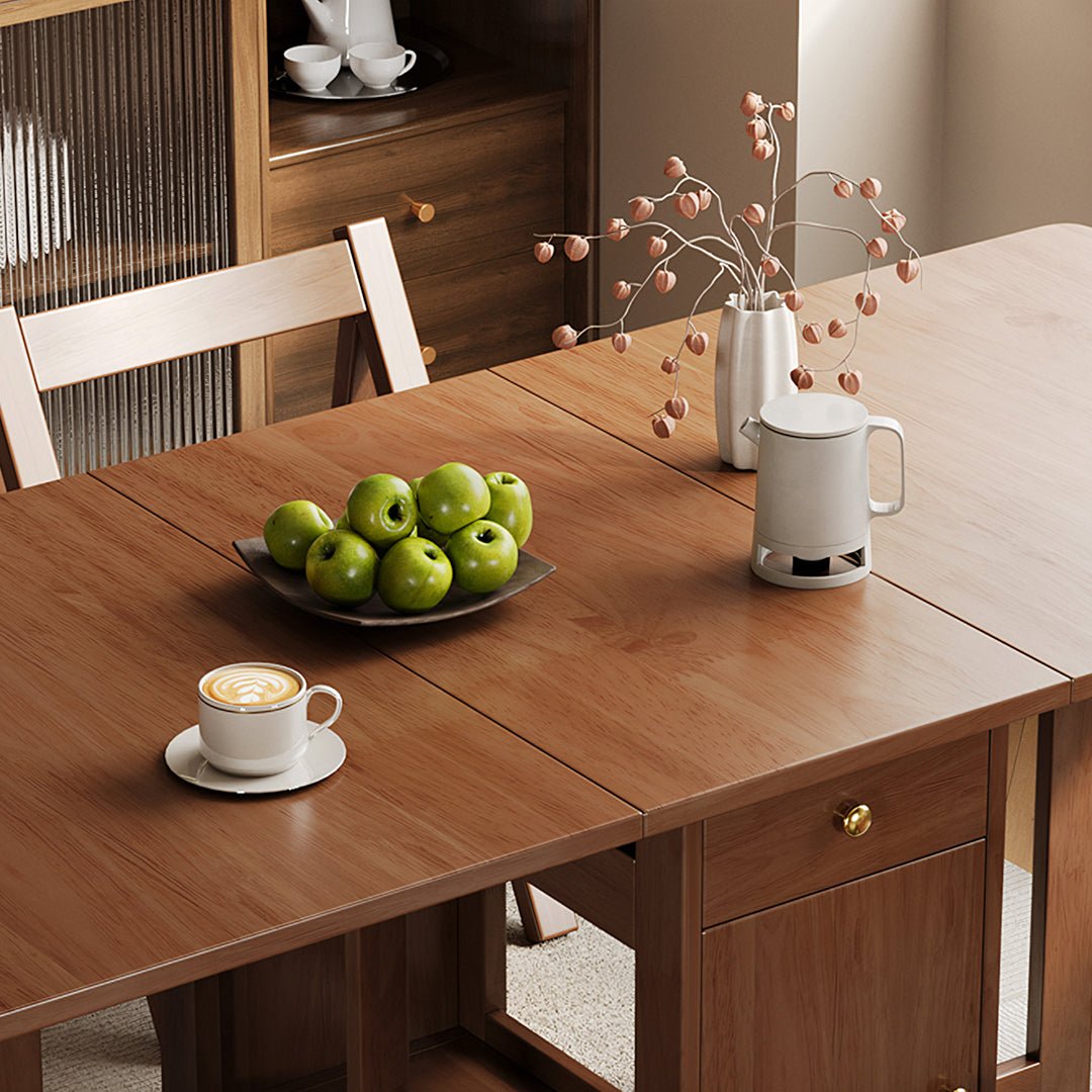 Salgado Folding Dining Table With Storage, Solid Wood - Miola