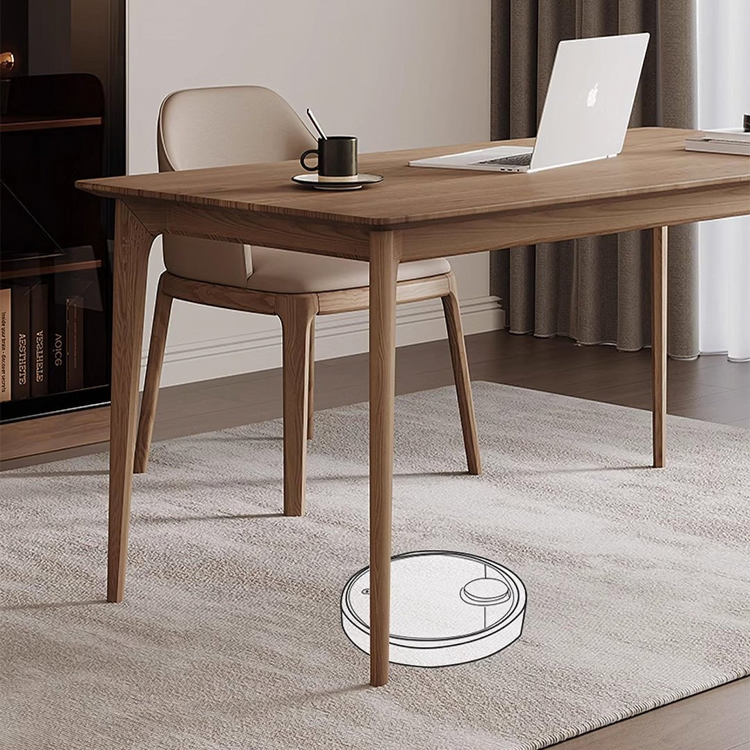 Mei Office Desk, Solid Wood, Ash Wood - Miola