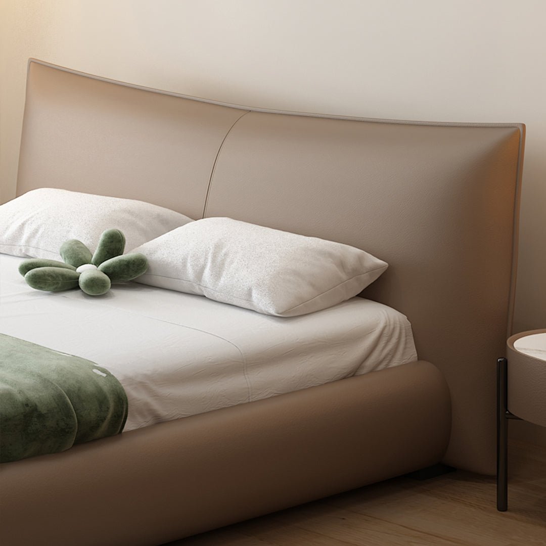 Kai King Size Bed With Storage, Super King Size With Storage, Real Leather - Miola