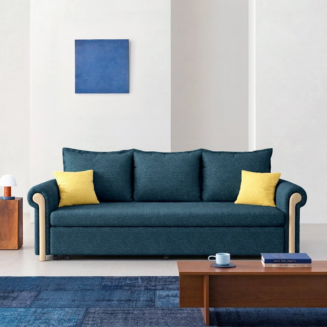 Braylene Two Seater Sofa Bed, Linen - Miola