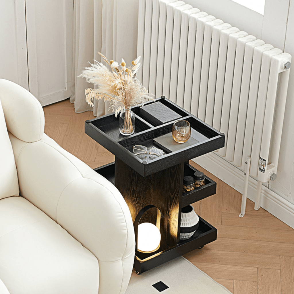 Cassandra Narrow Side Table, Black - Miola