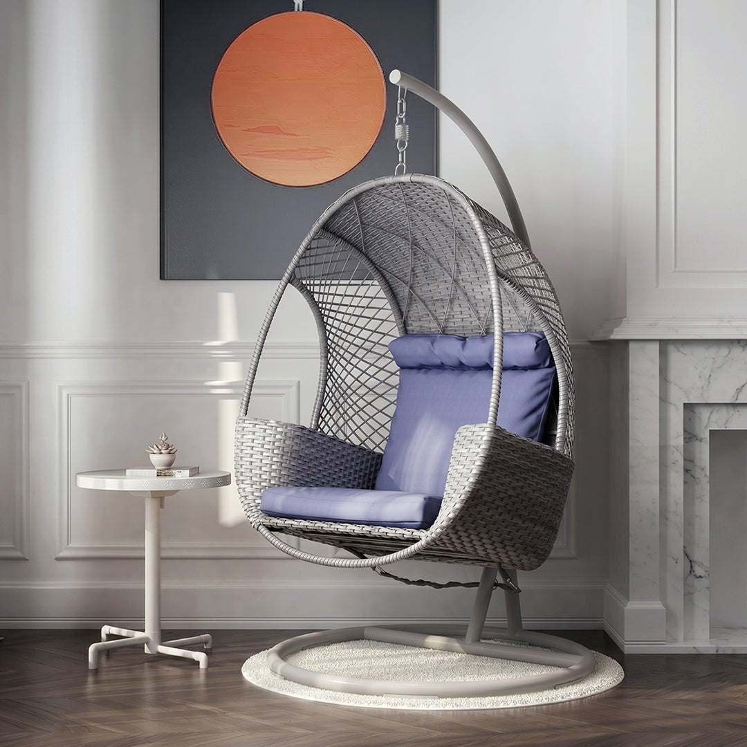 Cottle Rattan Garden Hanging Egg Chair with Stand, Indoor/ Outdoor Furniture - Miola