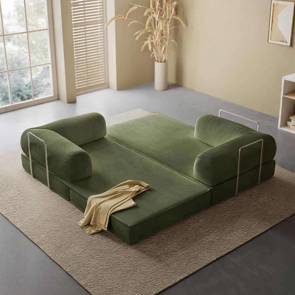 Van Buren Foldable Lazy Sofa Bed, Corduroy - Miola