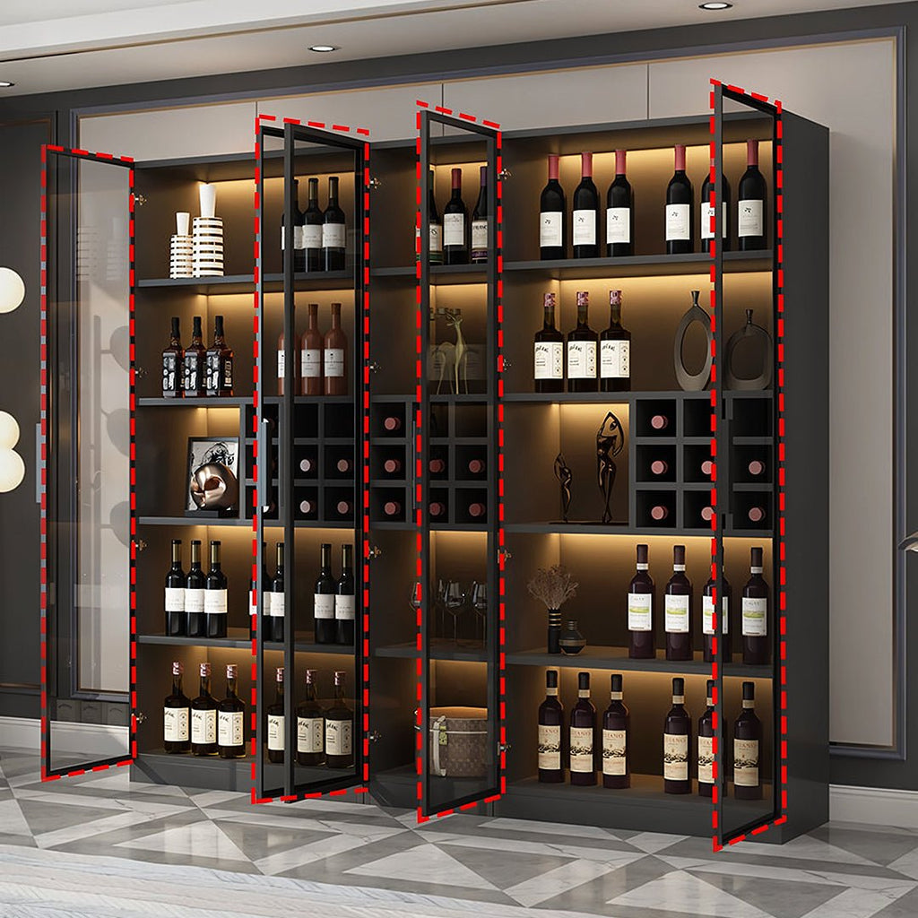 Hampshire I Wine Cabinet, Wine Storage With Glass Doors & Lights - Miola