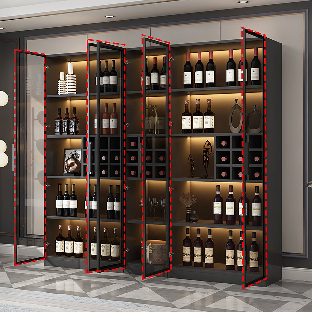 Hampshire I Wine Cabinet, Wine Storage With Glass Doors & Lights - Miola