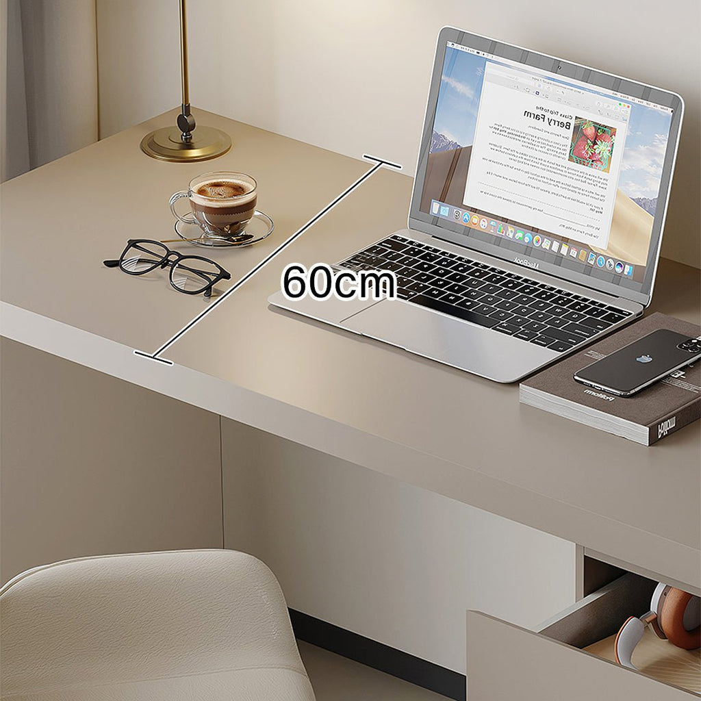 Jamal Office Desk With Storage & Office Chair, Solid Wood - Miola