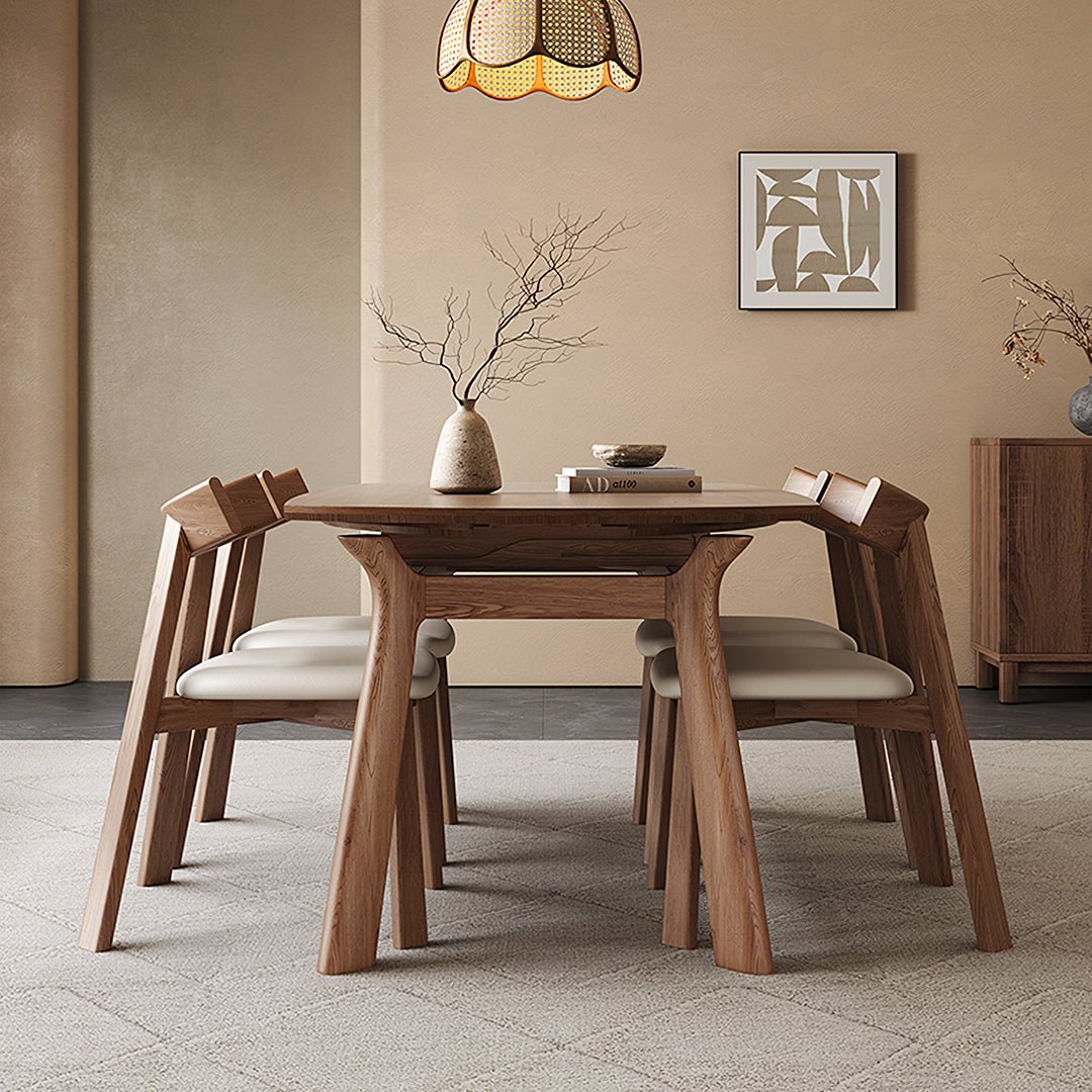Aitken Round Folding Dining Table, Solid Wood - Miola