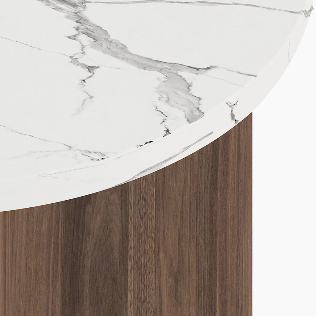 Caravaggio Round Side Table, Marble - Miola