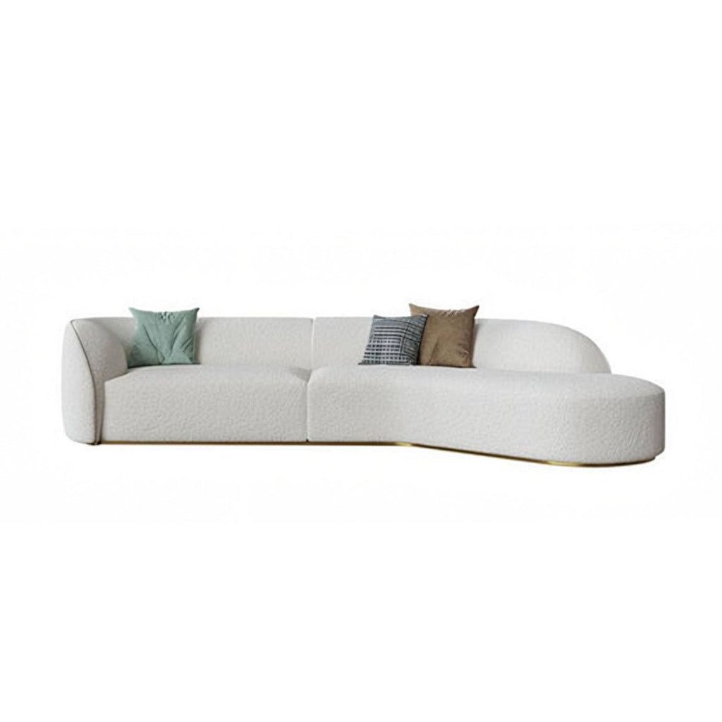 Welby Three Seater Curved Sofa, White - Miola