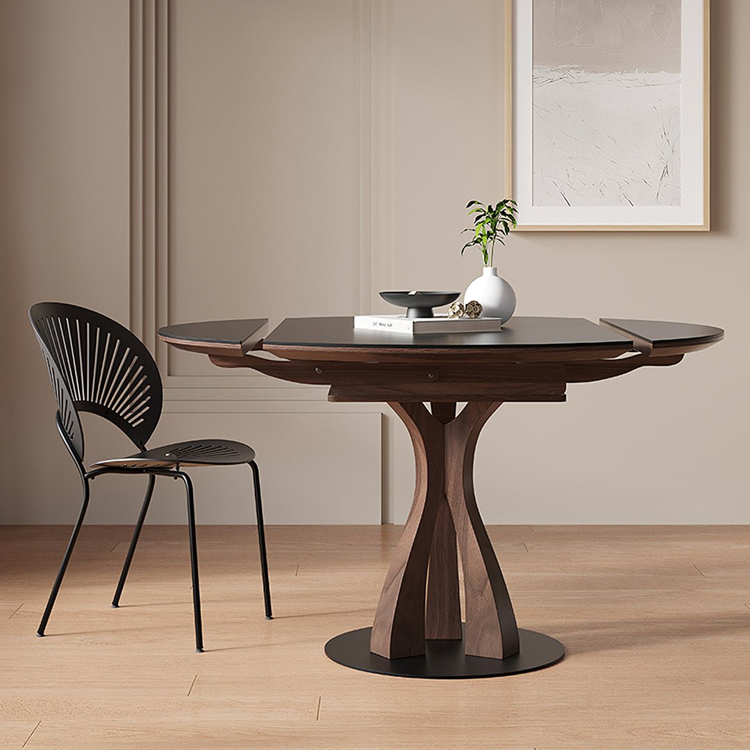 Caruso Round Extending Dining Table, Sintered Stone, White - Miola