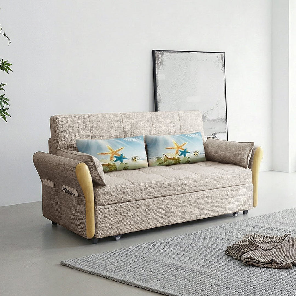 SB152 Two Seater Sofa Bed, Blue - Miola
