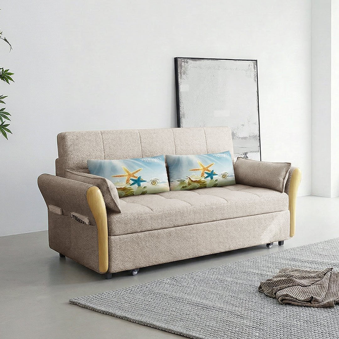 SB152 Two Seater Sofa Bed, Blue - Miola
