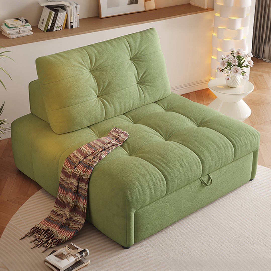 Alhassan Sleeper Armchair, Single Seater Bed, Leathaire - Miola
