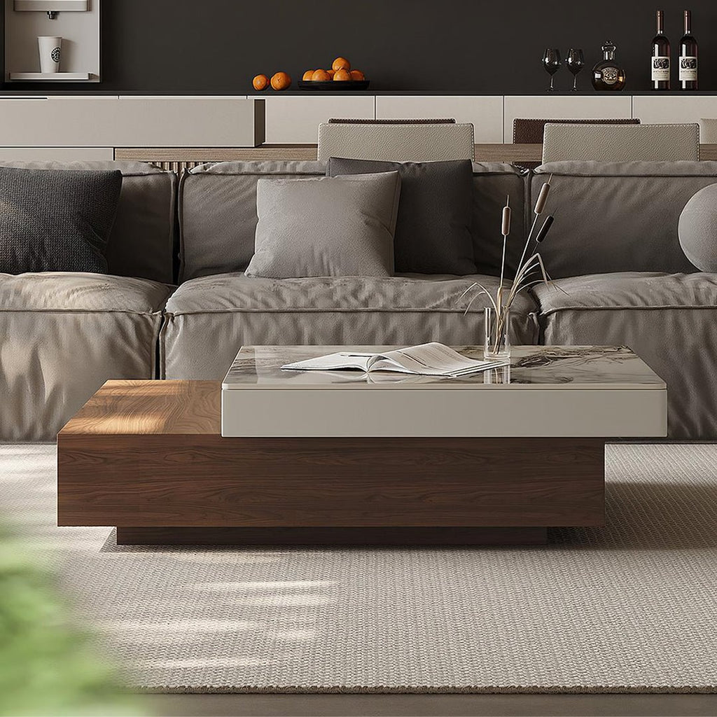 Grimaldi Extendable Coffee Table, Square Coffee Table - Miola