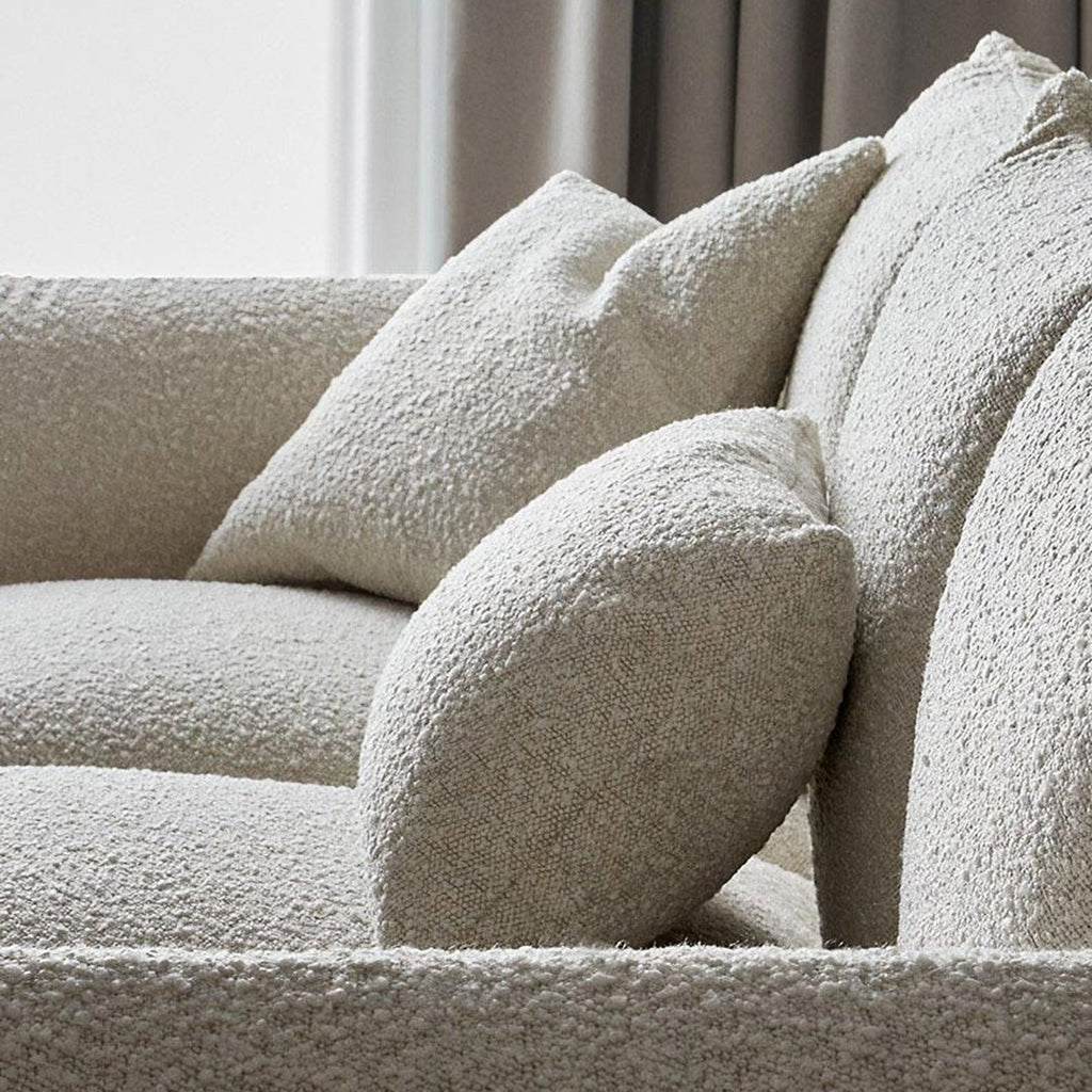 Isabella Two Seater, Three Seater Sofa, Boucle Or Velvet, White - Miola