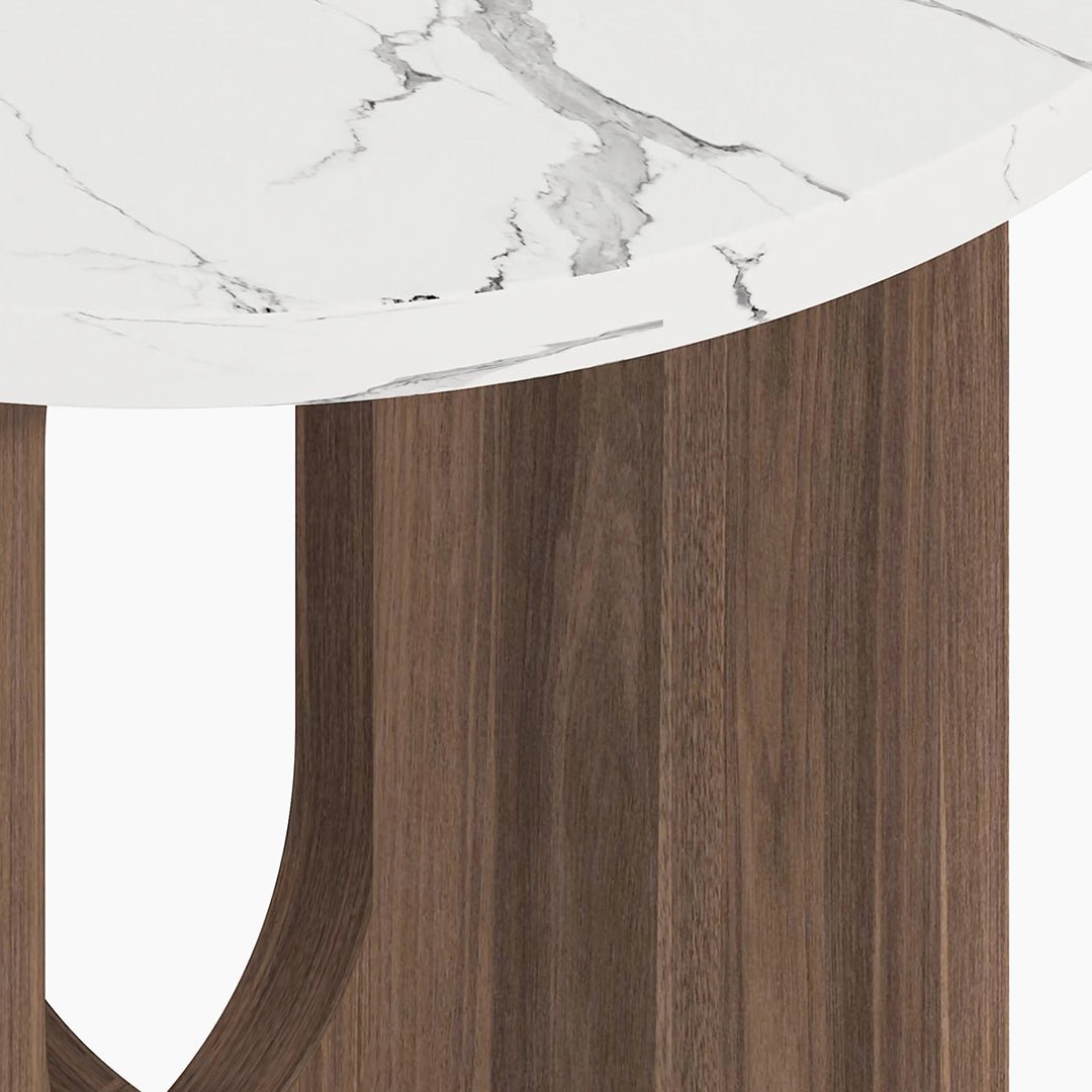 Caravaggio Round Side Table, Marble - Miola
