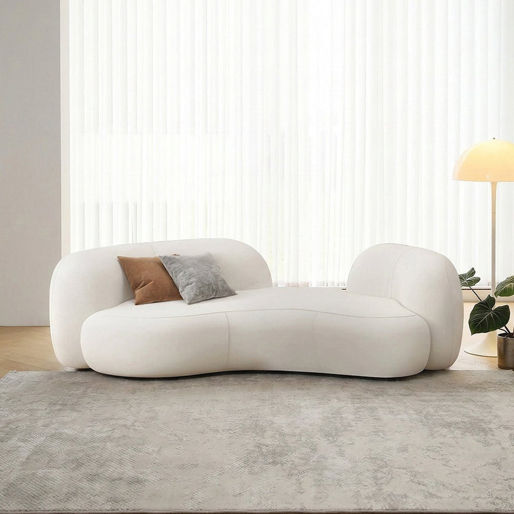 Elara Modern Curved Two Seater, Three Seater Sofa, Boucle - Miola