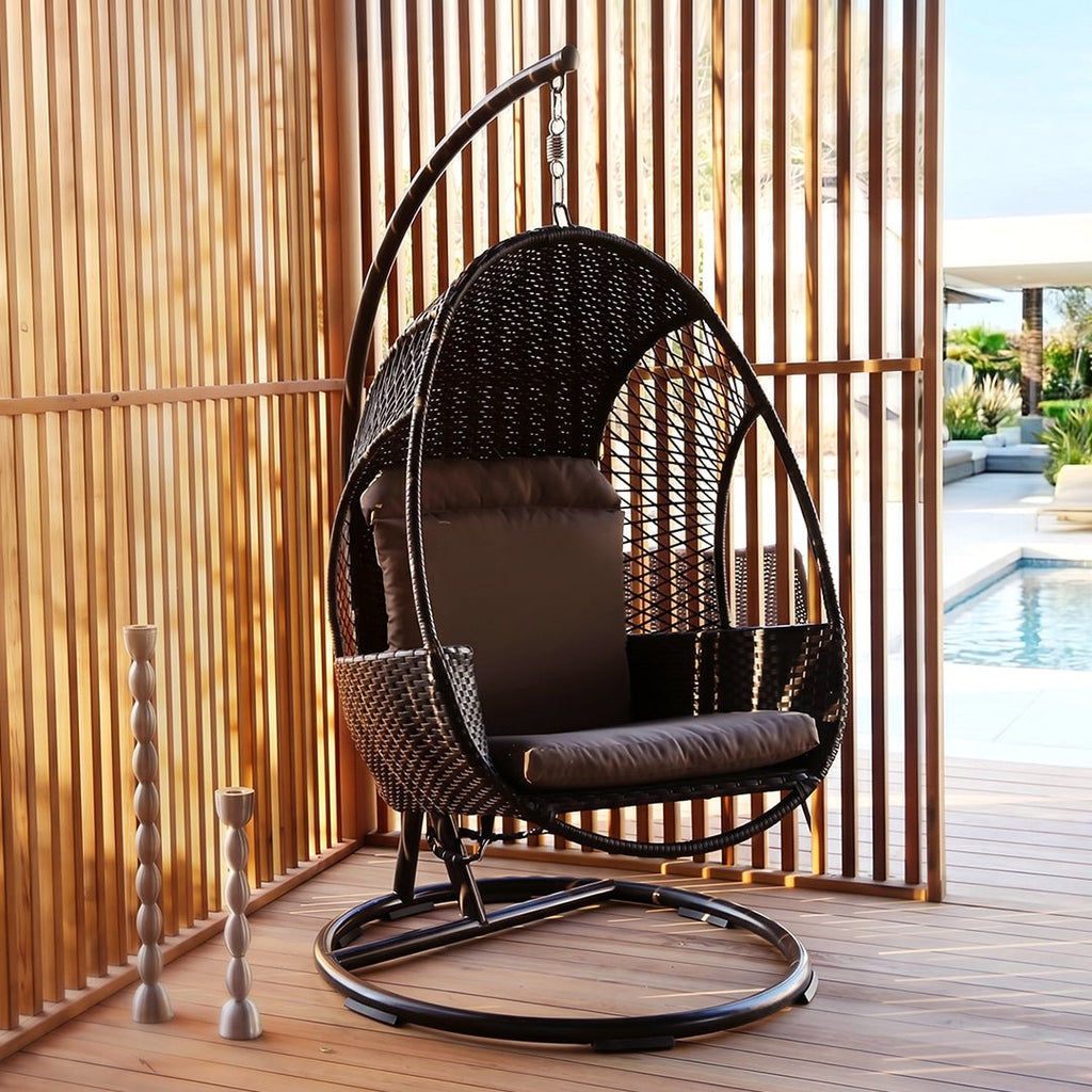 Cottle Rattan Garden Hanging Egg Chair with Stand, Indoor/ Outdoor Furniture - Miola