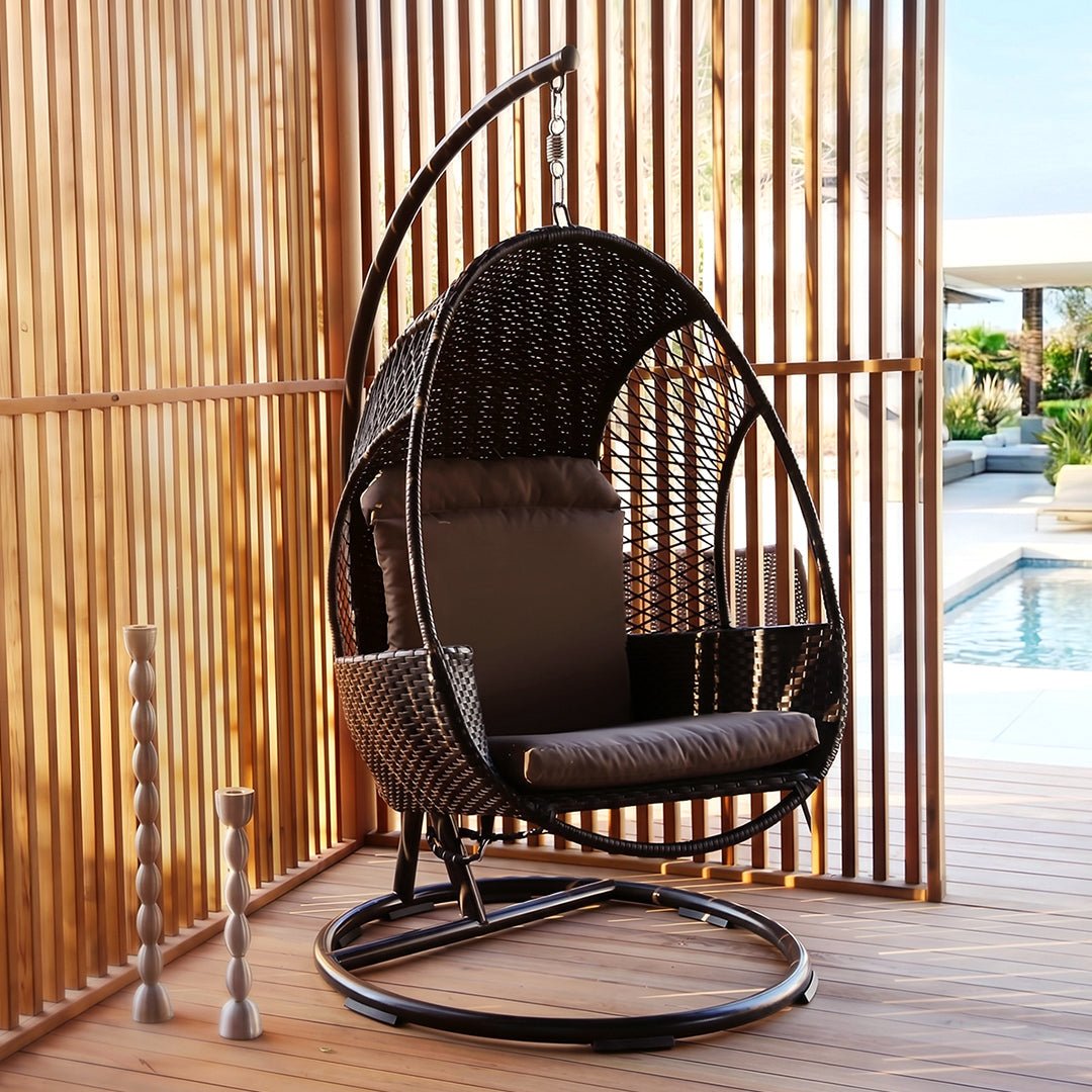 Cottle Rattan Garden Hanging Egg Chair with Stand, Indoor/ Outdoor Furniture - Miola