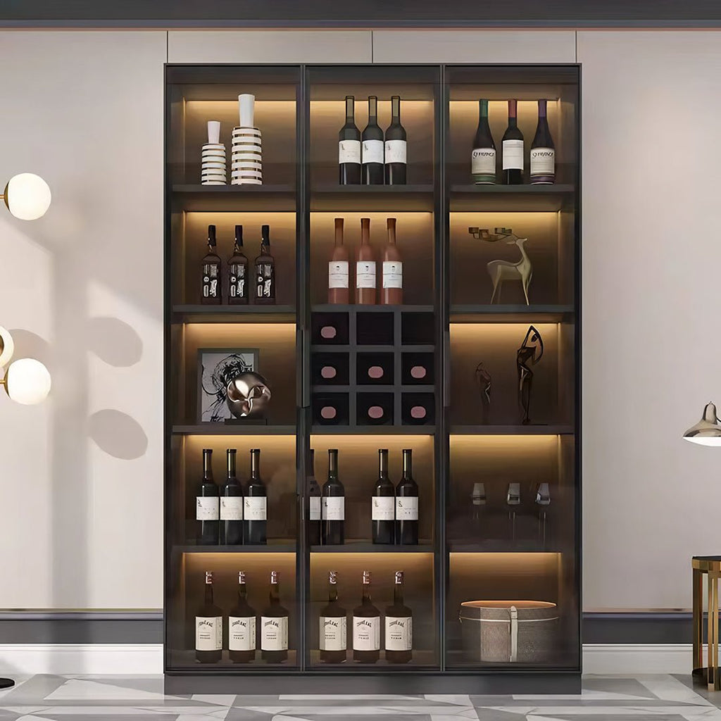 Hampshire I Wine Cabinet, Wine Storage With Glass Doors & Lights - Miola