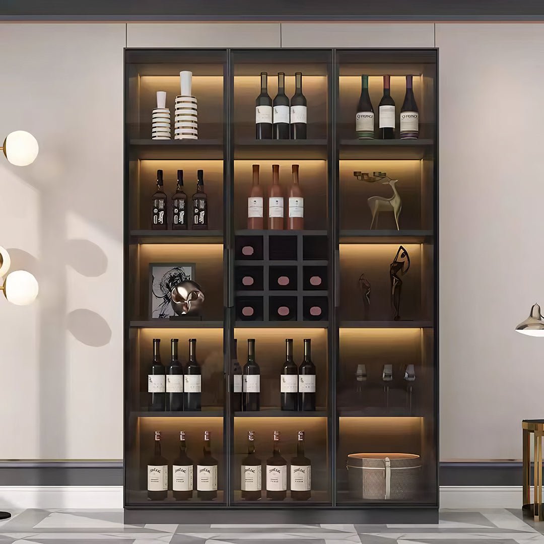 Hampshire I Wine Cabinet, Wine Storage With Glass Doors & Lights - Miola