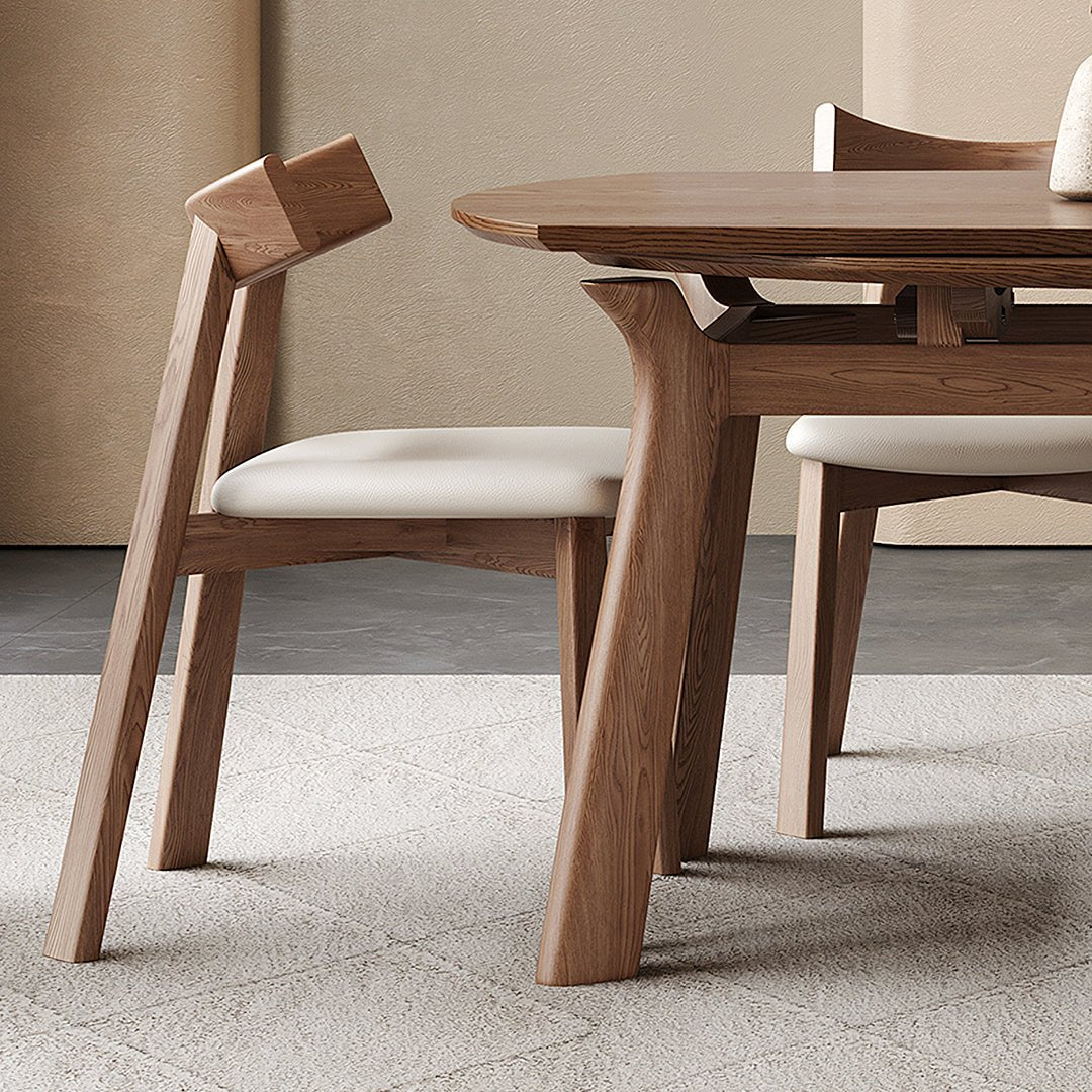 Aitken Round Folding Dining Table, Solid Wood - Miola