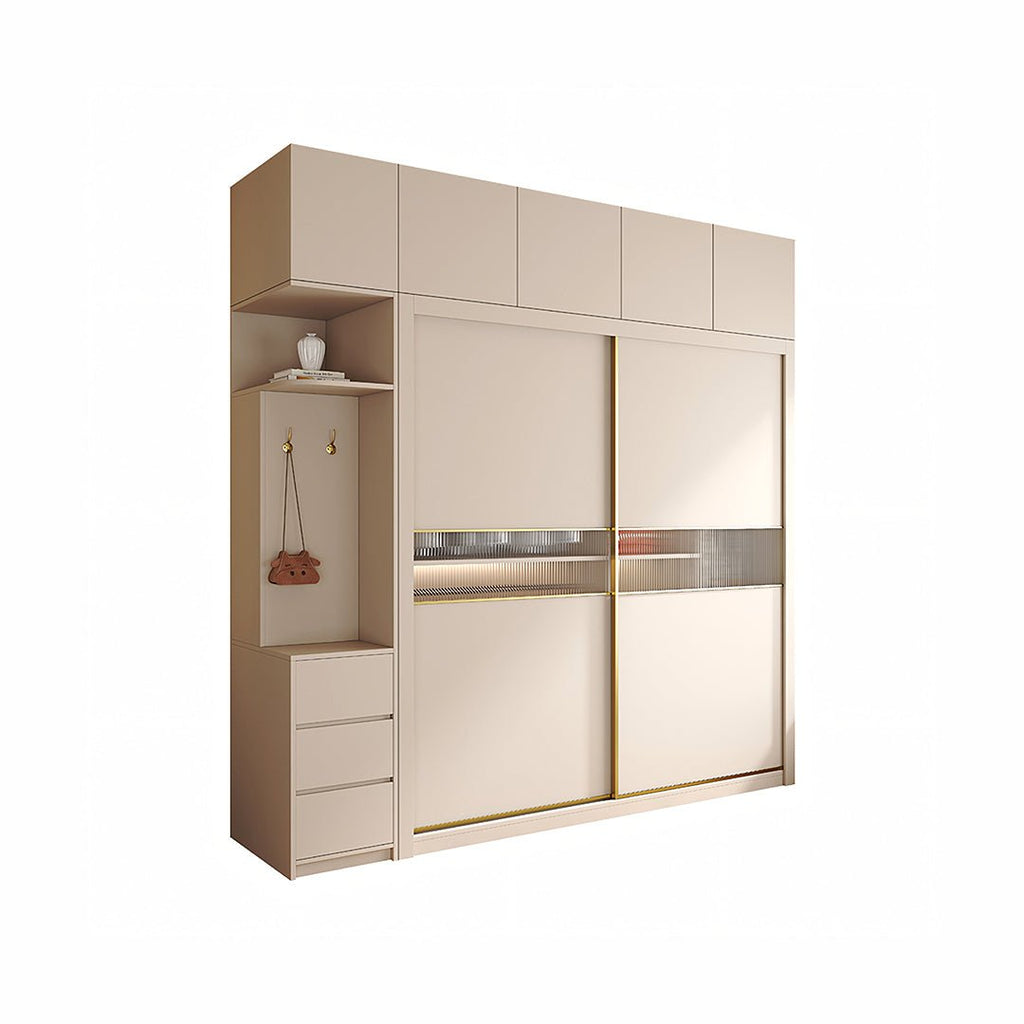 Jansen Sliding Door Wardrobe, Cream - Miola