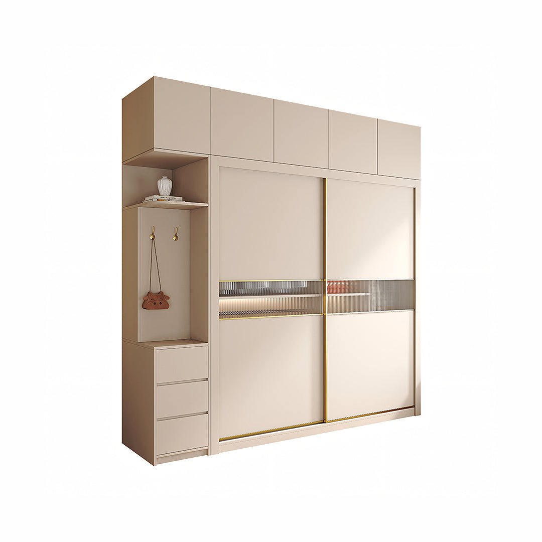 Jansen Sliding Door Wardrobe, Cream - Miola