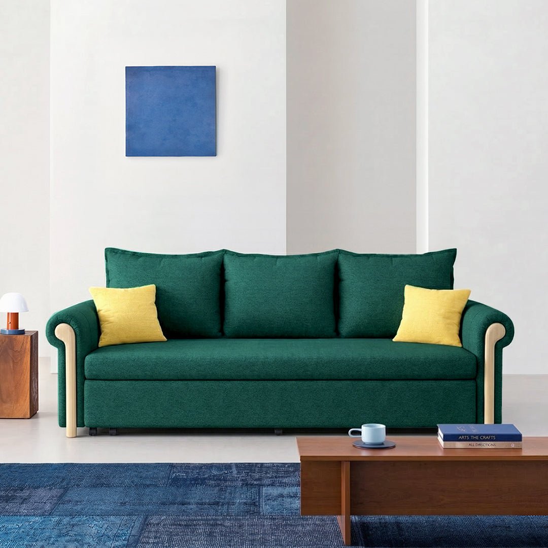 Braylene Two Seater Sofa Bed, Linen - Miola