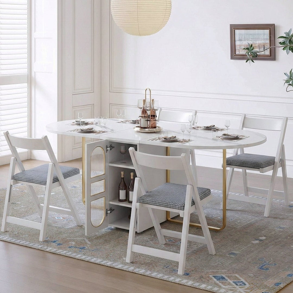 Weilai Concept Signature Folding Dining Table, White, Oval - Miola