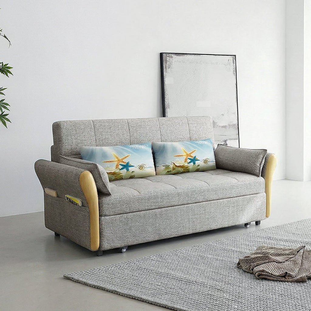 SB152 Two Seater Sofa Bed, Blue - Miola