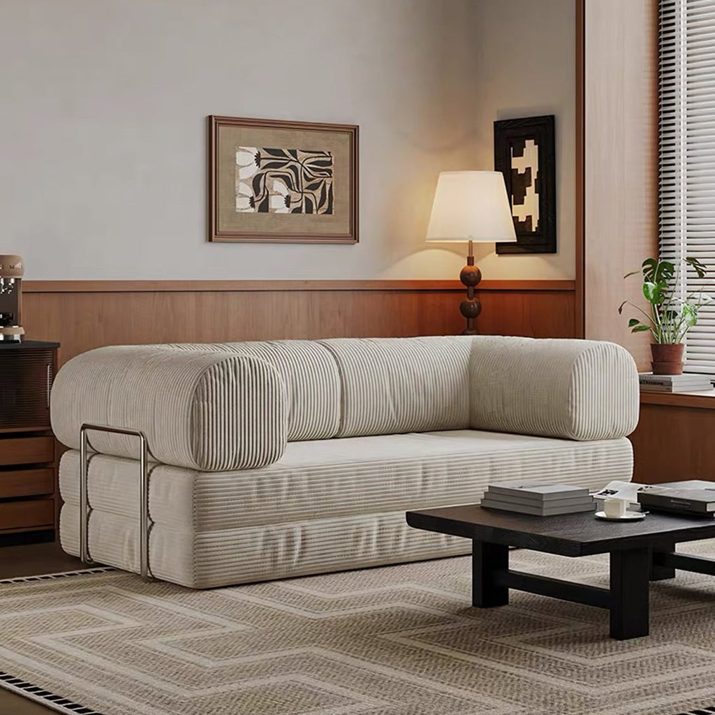 Bacardi Foldable Lazy Sofa Bed For Lounging, Corduroy - Miola