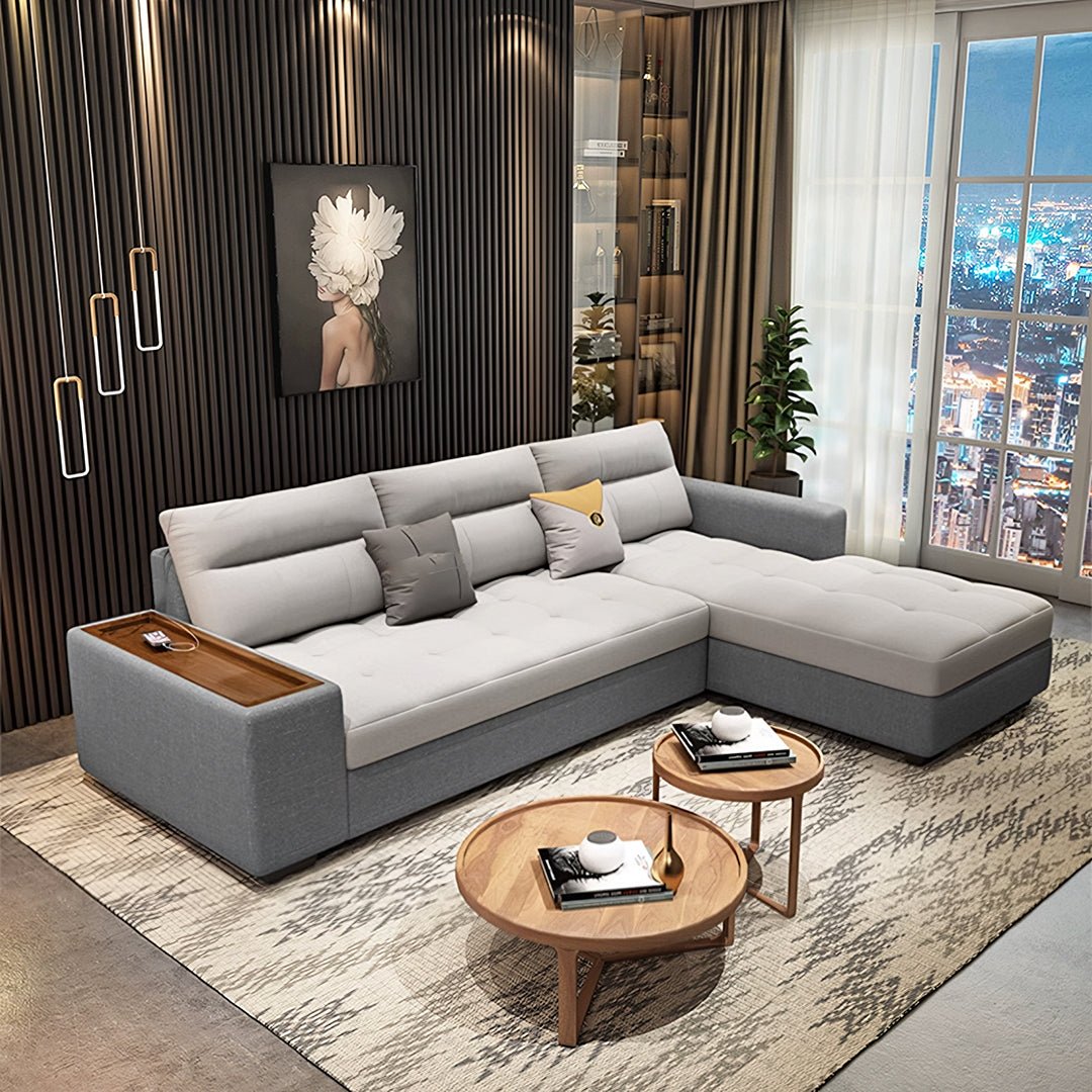 Lobo Sectional Sofa With Storage, Chaise Lounge Sofa Bed - Miola