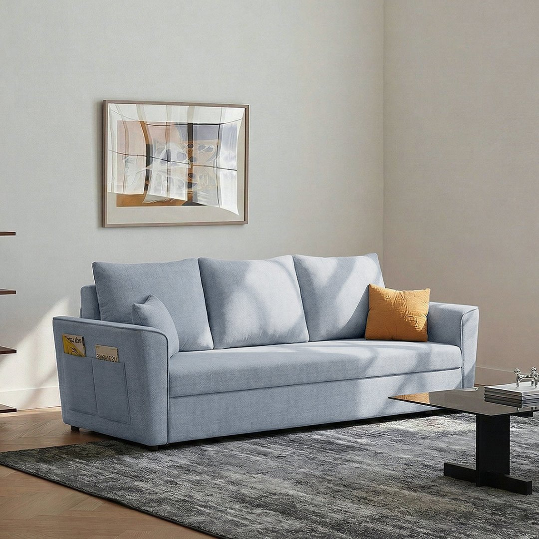Gertrude Sofa Bed Single Seater, Two Seater, Linen - Miola