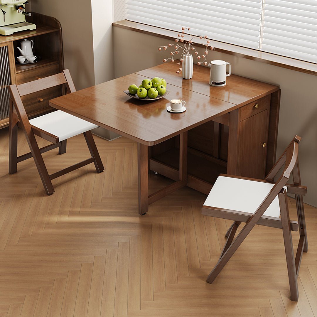 Salgado Folding Dining Table With Storage, Solid Wood - Miola