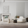 Welby Three Seater Curved Sofa, White - Miola