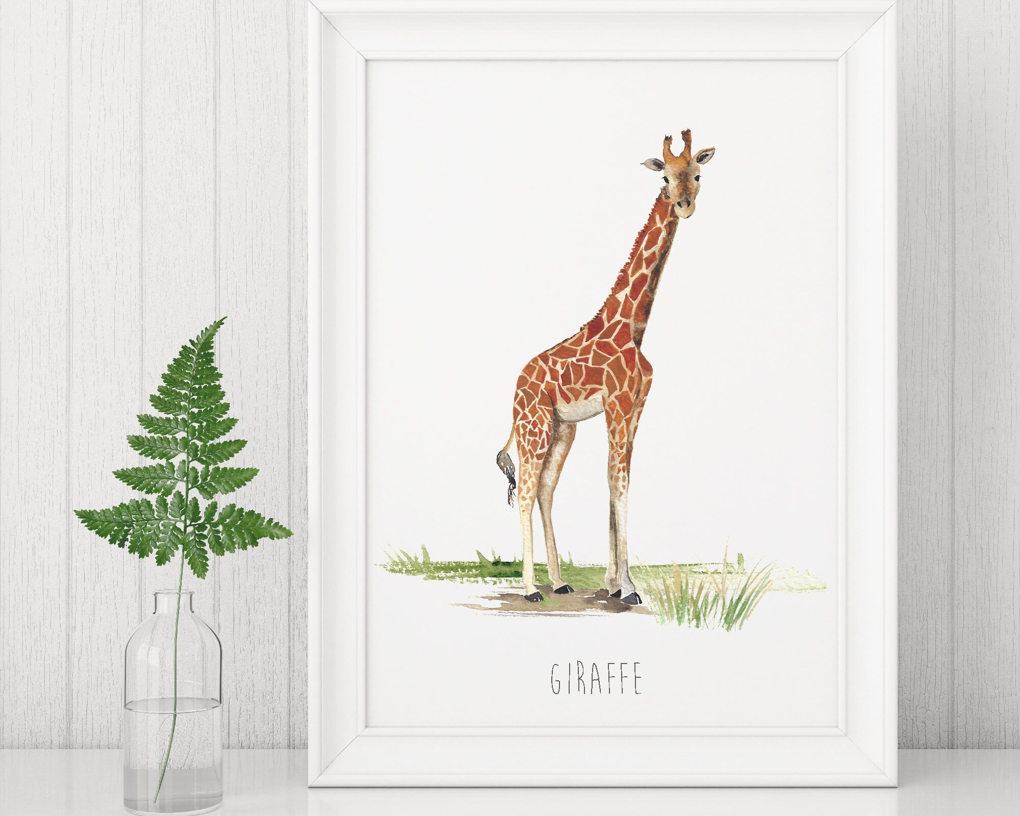 Personalised Watercolour Giraffe Print