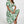 Load image into Gallery viewer, White Floral Print Lace Detail Angel Sleeve Midi Dress In Green

